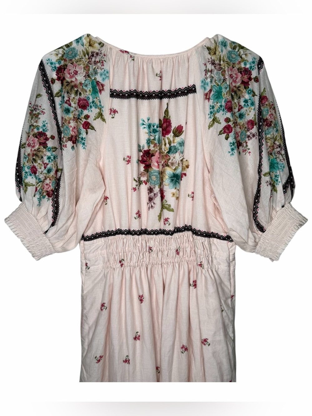 Anthropologie Somerset Puff Sleeve Maxi Dress Size Small Pink Floral Sundress - Picture 7 of 13